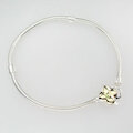 Armband mit 14kt Gold Blumenverschluß, Länge 21cm, 