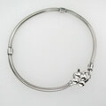 Armband Blumenverschluß, oxydiert, 19cm,
