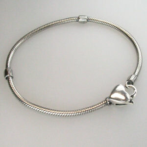 Armband Herzverschluß, oxydiert, 21cm,