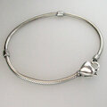 Armband Herzverschluß, oxydiert, 21cm,