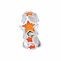 Lovelinks Bead Hot Star, Silber/Emaille, orange