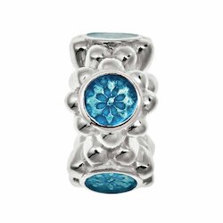 Lovelinks Bead Blue Daisy, Gänseblümchen Emaille hellblau