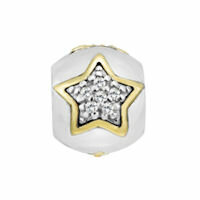 Lovelinks Bead Sterne, Silber/14kt Gold/Zirkonia