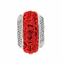 Lovelinks Bead Kristallpavé rot, schmal
