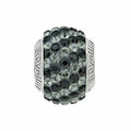 Lovelinks Bead Kristall, schwarz/grau