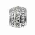 Lovelinks Bead gestreift gemustert mit Zirkonia, weiß
