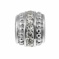 Lovelinks Bead gestreift gemustert mit Zirkonia, weiß