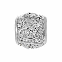 Lovelinks Bead mit Herzen/Zirkonia, silber