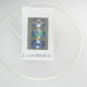 Seidenkette mit blauem Muranoglas-Set