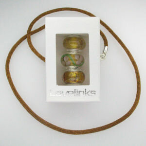 Seidenkette mit braunem Muranoglas-Set