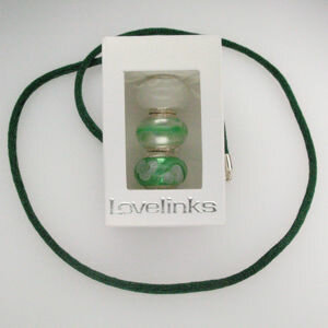 Seidenkette mit grünem Muranoglas-Set