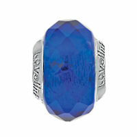 Lovelinks Muranoglas royalblau klar facettiert