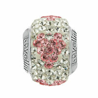 Lovelinks Kristall pavé Herz weiss-rosa