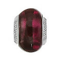 Muranoglas dunkel pink-rot mit Streifen 