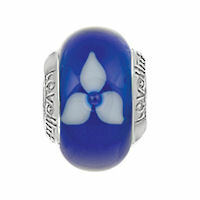 Lovelinks Muranoglas blau Blume