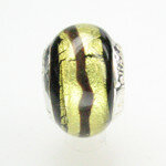Muranoglas gold schwarz gestreift 