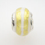 Muranoglas creme gold geringelt 