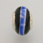 Muranoglas schwarz mit blauem Streifen 