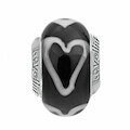 Lovelinks Muranoglas schwarz mit Herzen