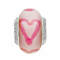 Lovelinks Muranoglas rosa mit pink Herzen