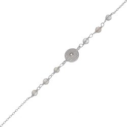Muja Juma Armband Labradorit-Perlen, Kreis, silber