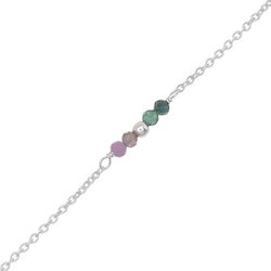 Muja Juma Armband Turmalin-Perlen multicolor, silber