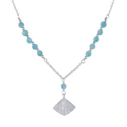 Muja Juma Kette Y-Style Fächer Amazonit, Silber