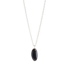 Muja Juma Kette Onyx oval, silber