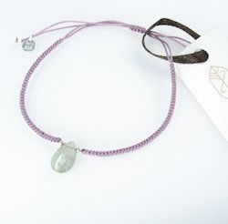 Muja Juma Makramee-Armband rosé, Labradorit, Silber