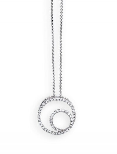 Palido Kette First Love zwei Kreise, Diamant, 0,15ct H/si, 585/14kt Weißgold