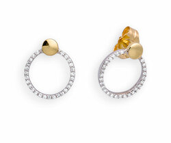 Palido Ohrringe Kreis bicolor, Diamanten 0,10ct H/si, 585/14kt Weiß-/Gelbgold
