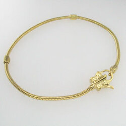Vergoldetes Silberarmband mit Schmetterlingverschluss, 