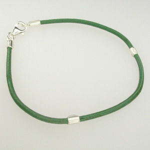 Lederarmband grün/silber