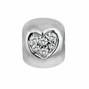 Petite Bead mit Herzen, Zirkonia