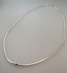 Silberkette mit Karabiner, 42cm, 