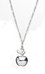 Collierkette Apfel, silber, Länge 75cm 