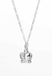 Collierkette Krone silber mit Zirkonia, 75cm 