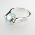 Silberring mit hellblau facettiertem Muranoglas