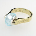 Ring vergoldet mit hellblauem facettierten Muranoglas