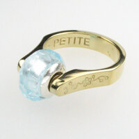 Ring vergoldet mit hellblauem facettierten Muranoglas 