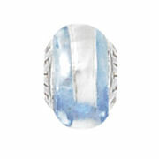 Muranoglas hellblau mit silbernem Streifen 