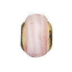 Muranoglas rosa gestreift mit Vergoldung,