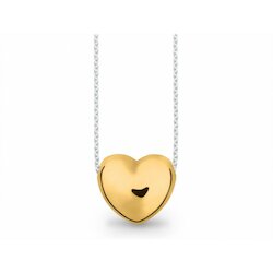 Quinn Kette Herz Swinger, bicolor silber/gelbgold