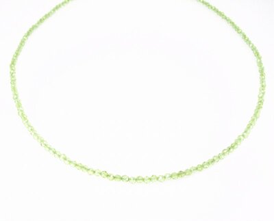 Edelsteinkette Peridot facettiert, extra fein