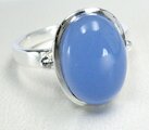 Ring ovaler Chalcedon, Silber