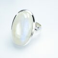 Ring ovaler Mondstein L, Silber