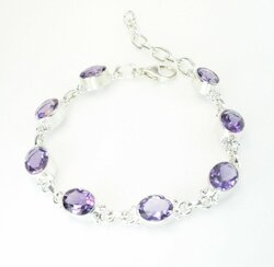 Armband Amethyst oval, Silber