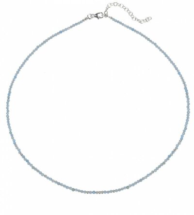 Collier Aquamarin mit Silberperlen