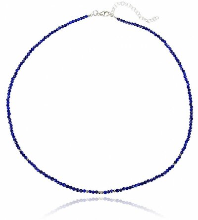 Collier Lapislazuli mit Silberperlen