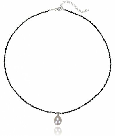 Collier Spinell mit Perl-Anhänger, silber | Silberketten